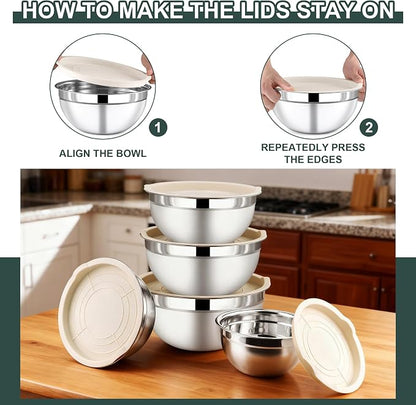 5 Piece Stainless Steel Mixing Bowls - Image 6