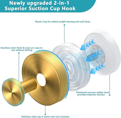 Suction Cup Hooks for Shower, Wreath Hanger for Front Door, Removable No Drill - Image 8