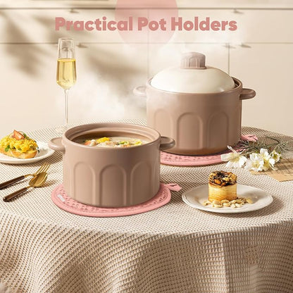 Oven Mitts and Pot Holders 4 Sets, Heat Resistant 500 ℉ Oven Mitt and Pot Holder - Image 5