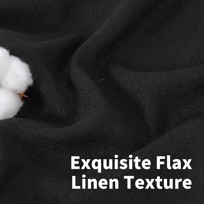 YoungsTex Black Linen Curtains 63 inch Length 2 Panels - Image 3