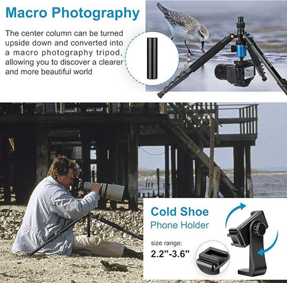 JOILCAN Tripod for Camera, 81" Aluminum Camera Tripod, 83" DSLR Tripods & Monopods, Heavy Duty Travel Tripod for Binoculars Spotting Scope Telescope, Max Load 35lb