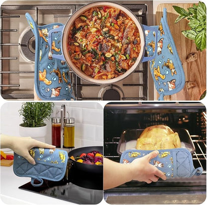 Pot Holders Set of 2 Heat Resistant 480 ℉Non Slip Clear Silicone Printed - Image 5