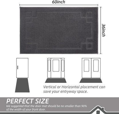 BEQHAUSE Door Mat 36" x 60", Non-Slip Door Mats Indoor Entryway Rugs Washable - Image 2