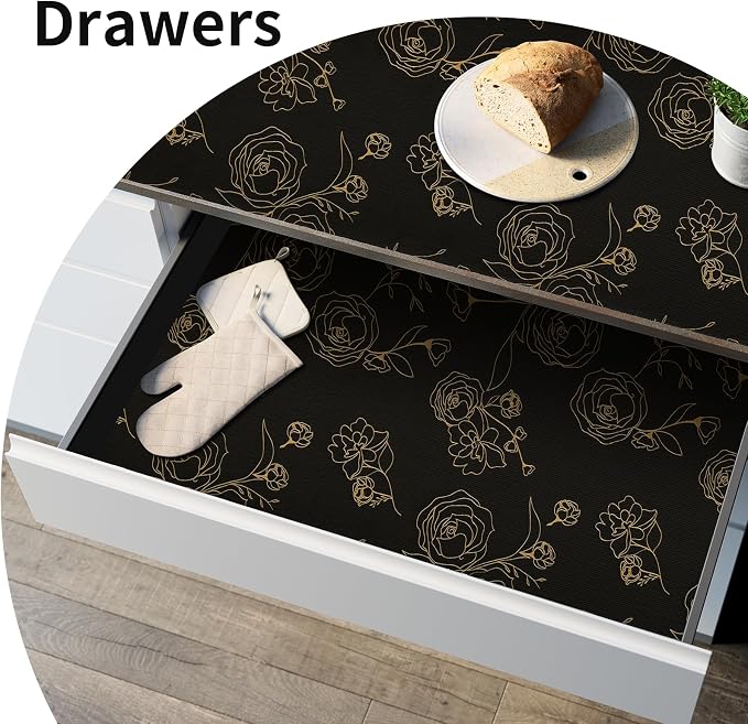 Shelf Liners for Kitchen Cabinets 12in x 30FT Non Adhesive Drawer Liner Black - Image 9