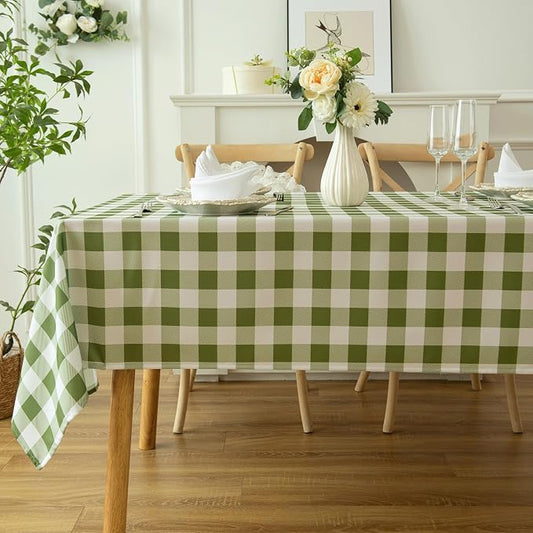 Waterproof Plaid Tablecloth Fabric by Essifunia