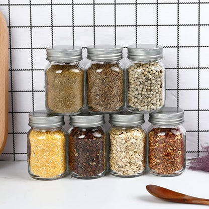 30 Pack 4oz Glass Mason Spice Jars Bottles, Empty Round Containers - Image 5