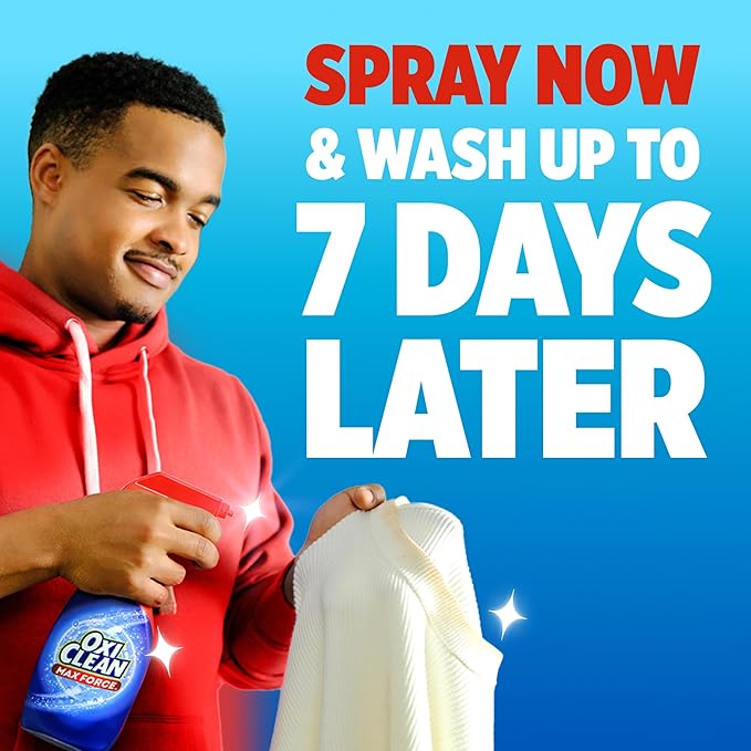 OxiClean Max Force Laundry Stain Remover Spray, Newborn & Baby Essentials, Stain Treater, 12 fl oz, 3-Pack