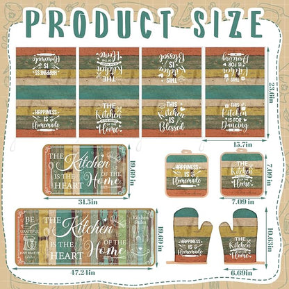 Fourluoo 10 Pcs Farmhouse Kitchen Decor and Accessories Set 4 Kitchen Towels 2 - Image 3