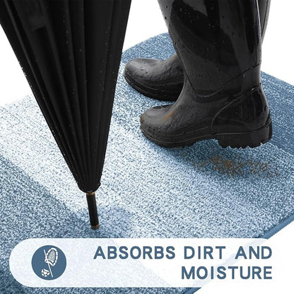 Kitinjoy Indoor Outdoor Door Mat, 30x17 Non-Slip Absorbent Dirt Trapper - Image 2
