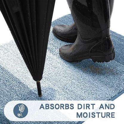 Kitinjoy Indoor Outdoor Door Mat, 59x36 Non-Slip Absorbent Dirt Trapper - Image 2