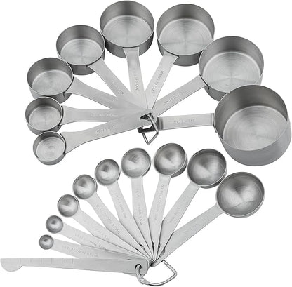 Measuring Cups and Spoons Set, 18/8 Stainless Steel Measuring Cups and Spoons - Image 4