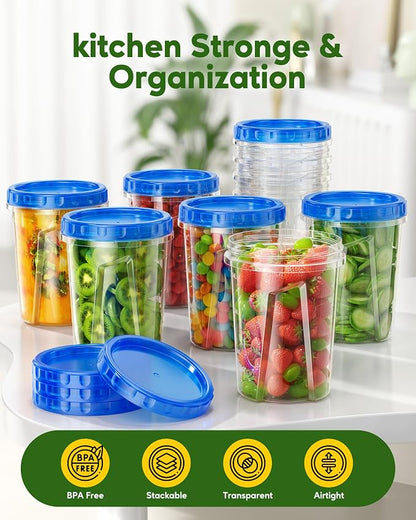 Canfanni 10 Pack-33oz Freezer Storage Containers Set, Plastic Food Storage - Image 3