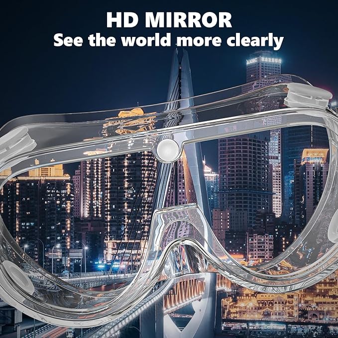 Super More 3PCS Anti-Fog Protective Safety Goggles Clear Lens Wide-Vision Adjustable Chemical Splash Eye Protection Soft Lightweight Eyewear