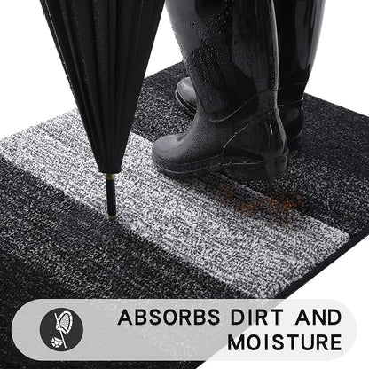 Kitinjoy Indoor Outdoor Door Mat, 40x32 Non-Slip Absorbent Dirt Trapper - Image 2