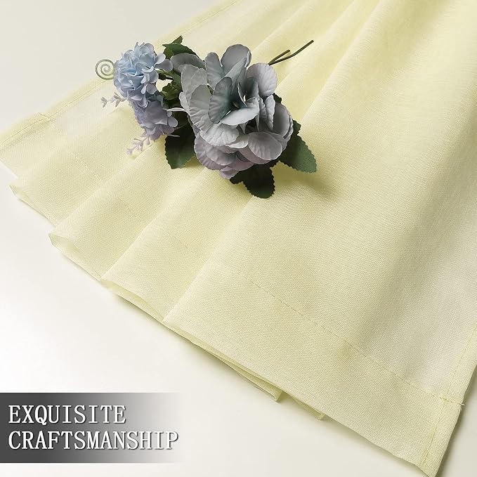 Tollpiz Sheer Curtains Living Room Linen Textured Curtain Sheers Light - Image 7