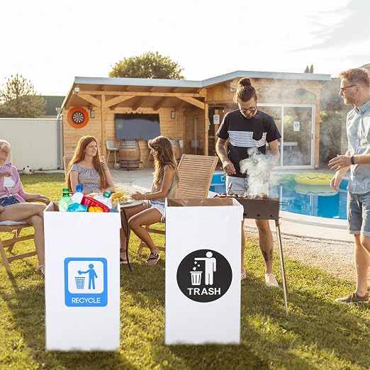 Tioncy 5 Pcs 30 Gallon Corrugated Cardboard Trash Cans Recycling Bins - Image 6