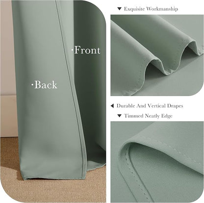 PONY DANCE Sage Green Blackout Curtains - Image 5