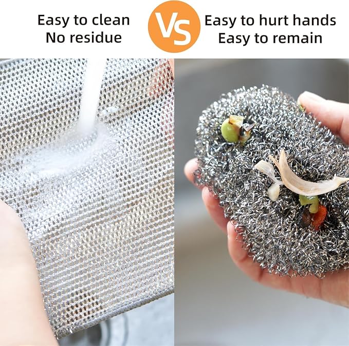 Multipurpose Wire Miracle Cleaning Cloths, Magnifying Wire Dishwashing Rags - Image 2
