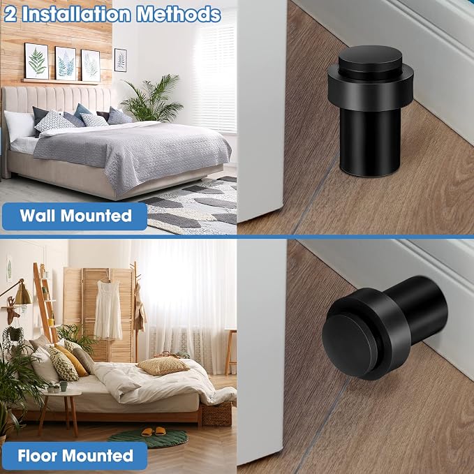Chumia 30 Pcs Door Stopper Mounted Floor Stops Stainless Steel Cylindrical - Image 6