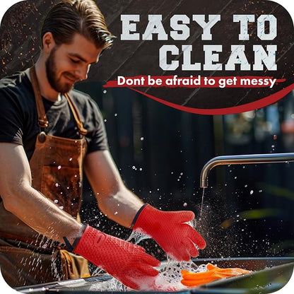 KITCHEN PERFECTION XL Silicone Smoker Oven Gloves-Extreme Heat Resistant BBQ - Image 7