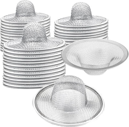 50 pcs Heavy Duty Stainless Steel Slop Basket Filter Trap, 2.75" Top / 1" Mesh by BESSEEK
