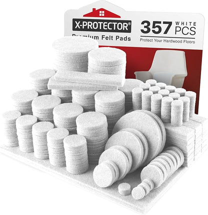 357 pcs White Felt Furniture Pads X-Protector! Huge Quantity of Furniture Pads by X-Protector
