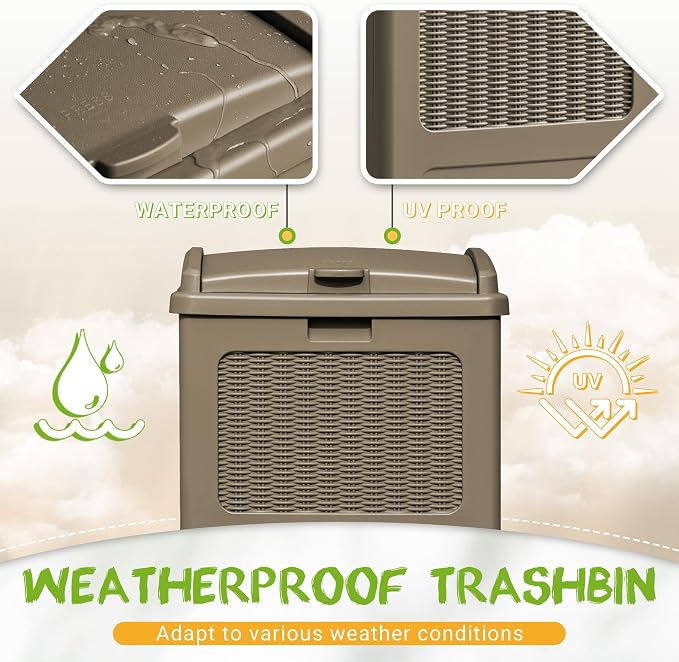 YESHOMY 2 Pack Outdoor Trash Can - Image 3