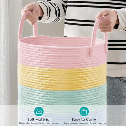 YOUDENOVA Laundry Hamper Basket, Woven 58L Tall Laundry Basket - Image 4