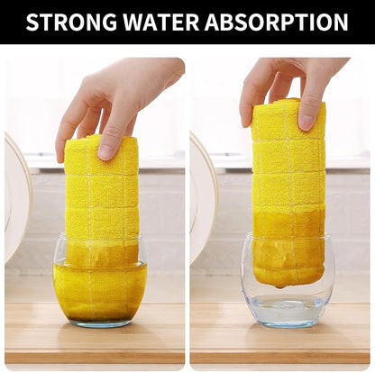 Homaxy 100% Cotton Terry Kitchen Towels, Checkered Designed, Soft and Super - Image 3