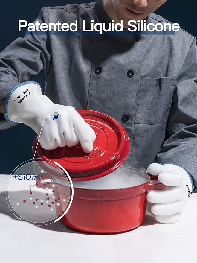 LANON Protection wahoo Liquid Silicone Smoker Oven Gloves, Food-Contact Grade - Image 6