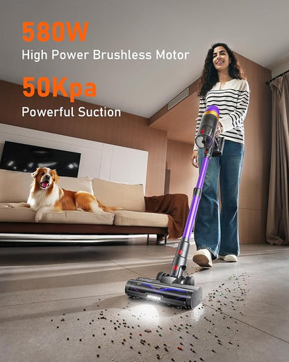 Cordless Vacuum Cleaner, 580W 50KPA 70Mins Upgraded Stick Vacuum Cleaners - Image 6
