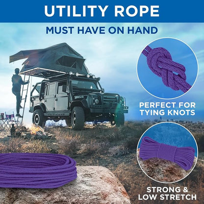 TECEUM Cotton Rope 3/16” – 100 FT – Strong All-Purpose Braided Rope – Natural - Image 6