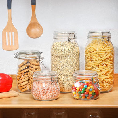 ComSaf Large Glass Jars with Lid 64 oz, Large Mason Jars Set of 3, Glass - Image 7