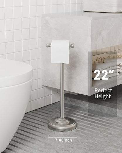 Toilet Paper Holder Stand, Brushed Nickel Toilet Paper Holder Free Standing - Image 9