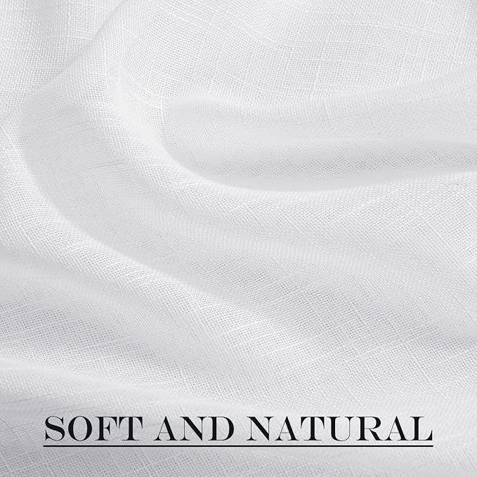 NICETOWN French Door Curtain Panel Linen Look Classroom Window Shade Sidelight - Image 7