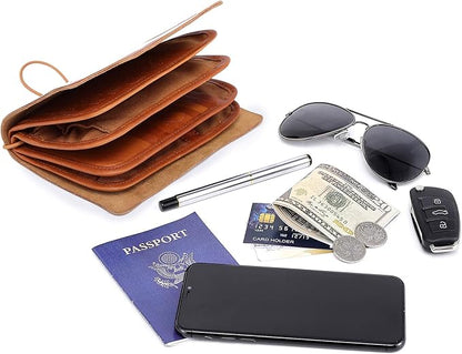 Genuine Leather Nomad Organizer Travel Wallet | Women's Wallet Clutch Passport Holder