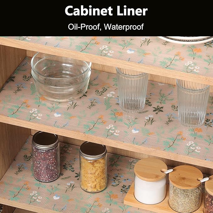INNOLITES Shelf Liners for Kitchen Cabinets – Drawer Liner Waterproof & Oil-Proof, Non-Adhesive EVA Mat – Durable & Washable – for Shelves, Cupboard, Dresser 23.6" x 360"
