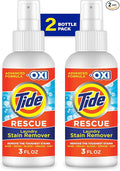 Tide Laundry Stain Remover Spray with Oxi, Travel Stain Remover for Clothes, Carpet, Upholstery, Pet Bedding, Stain Treater Spray for Tough Stains from Wine, Coffee, Grease, 3 Oz (Pack of 2)