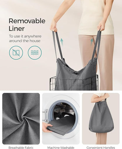 SONGMICS Laundry Hamper, 11 Gal. Laundry Basket, Collapsible Clothes Hamper - Image 5