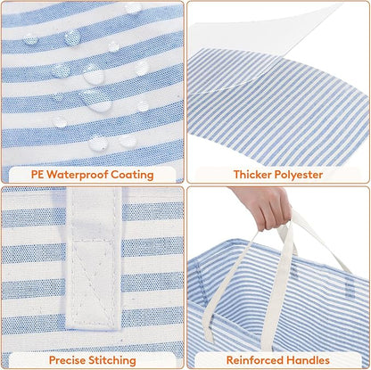 Lifewit 2 Pack Laundry Hamper Large Collapsible Laundry Basket, Freestanding Waterproof Cloth Hamper with Easy Carry Handles in Laundry Room Bedroom Bathroom Dorm for Adult, Pink&Blue, 2 x 100L