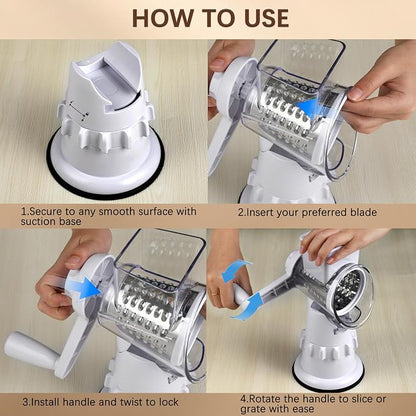 Rotary Cheese Grater Hand Crank, Vegetable Slicer - Image 7