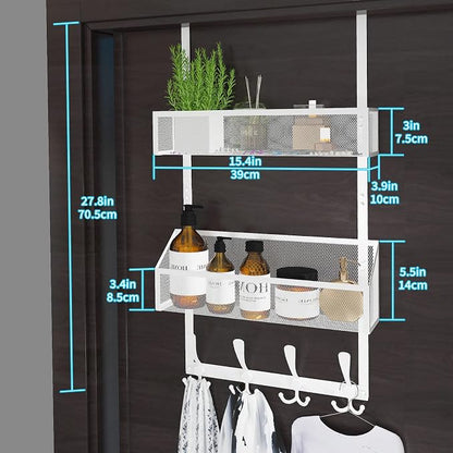 Over The Door Hooks Organizer, Coat Rack Over The Door Storage Hanger Towel Rack - Image 6