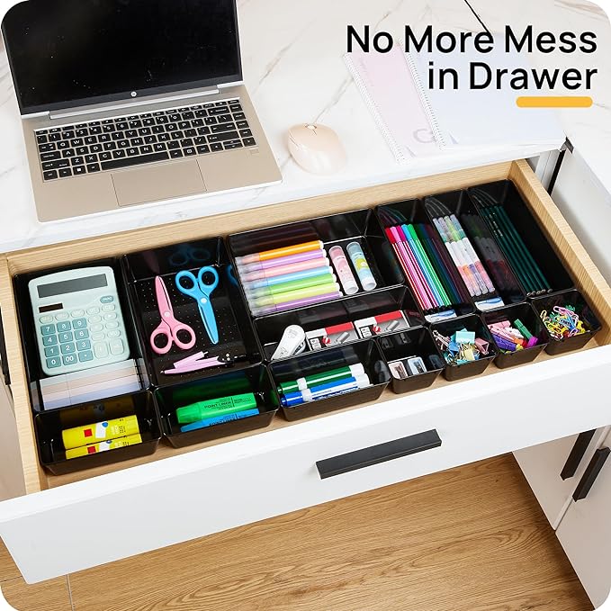 Vtopmart 44 PCS Plastic Drawer Organizers Set, 4-Size Versatile Bathroom and - Image 5