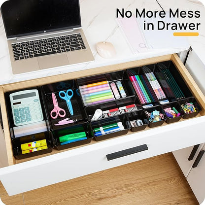 Vtopmart 44 PCS Plastic Drawer Organizers Set, 4-Size Versatile Bathroom and - Image 5