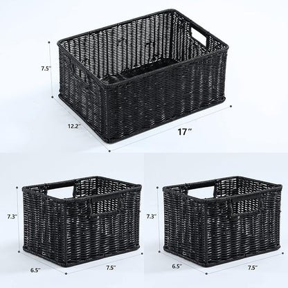 HOONEX Large Wicker Baskets for Storage, Woven Plastic - Image 7