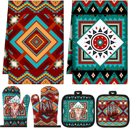 Jingmore 6 Pcs Kitchen Decor Set Accessorie Farmhouse Kitchen Towels Pot by Jingmore
