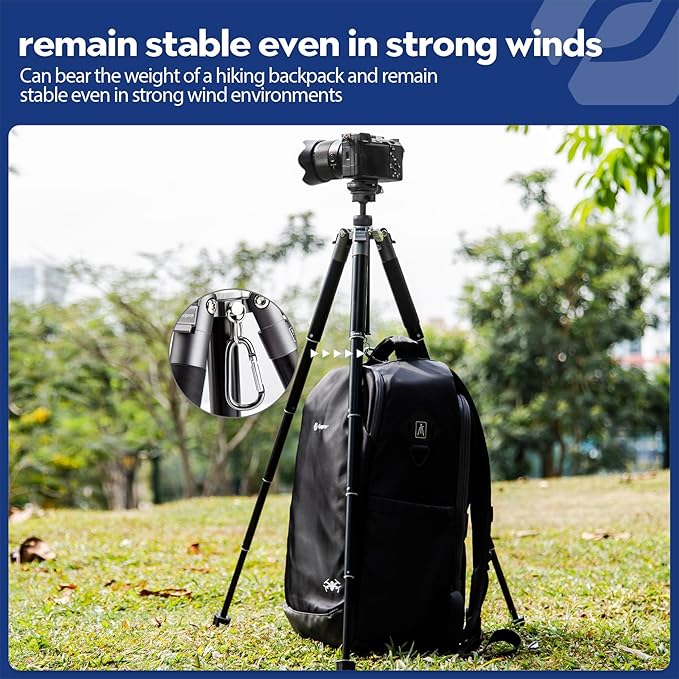 Fotopro Mini Tripod, 60" Lightweight Compact Travel Tripod with 360 Degree Ball Head Phone Mount Detachable Selfie Stick, Camera Phone Tripod Max Load up to 8.8 lbs, Free-1 Grey