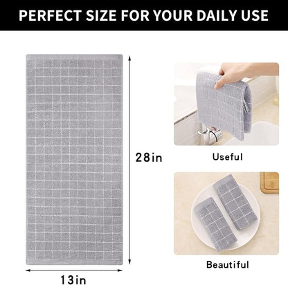 Homaxy 100% Cotton Terry Kitchen Towels, Checkered Designed, Soft and Super - Image 5