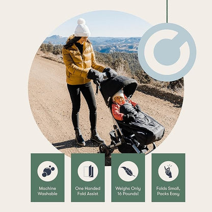 Colugo Compact Stroller - One Hand Fold Lightweight, Travel, Toddler, Airplane, Foldable Stroller with Rain Cover, Backpack and Cup Holder (Olive)