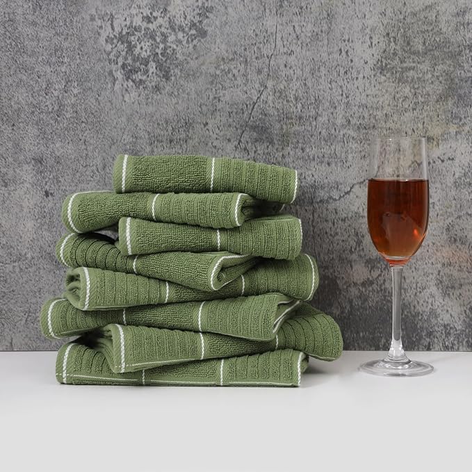 Glynniss Kitchen Towels and Dishcloths Set, Four Kitchen Dish Towels 16x26 Inches, Four Absorbent Dish Cloths for Washing Dishes 12x12 Inches, Cleaning and Drying for Everyday Use Pack of 8 (Pink)